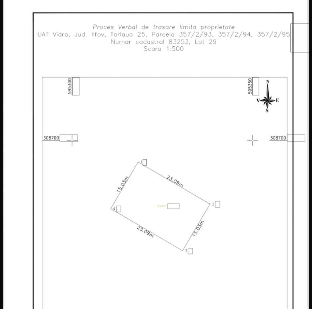Teren intravilan Comuna Berceni, Vidra, 347 mp