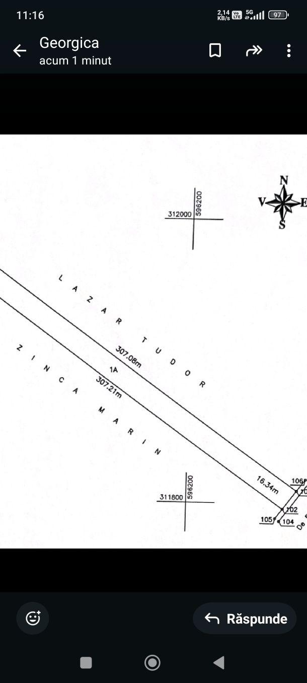 Teren de vînzare in comuna Berceni