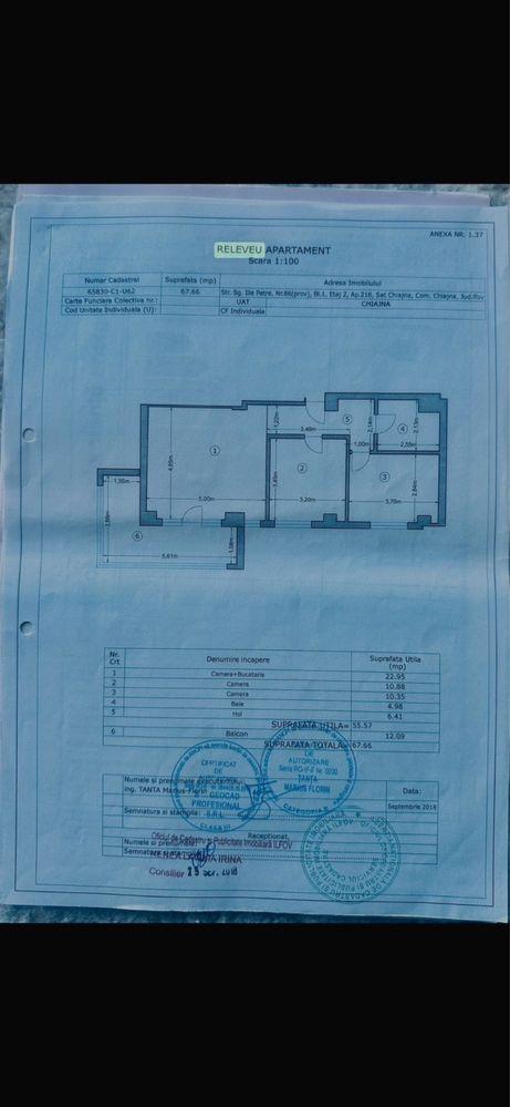 Salut vand Ap 3 camere pe Sergent Ilie Petre