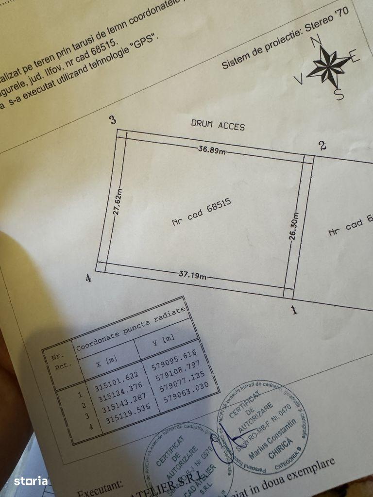 De Vânzare – Teren Intravilan Împrejmuit, 998 mp - imagine 1