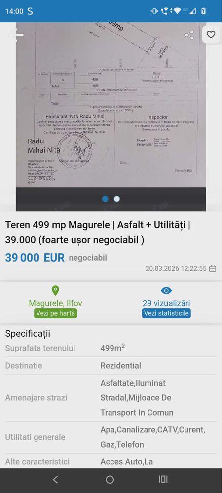 Teren de vanzare gata de constructie