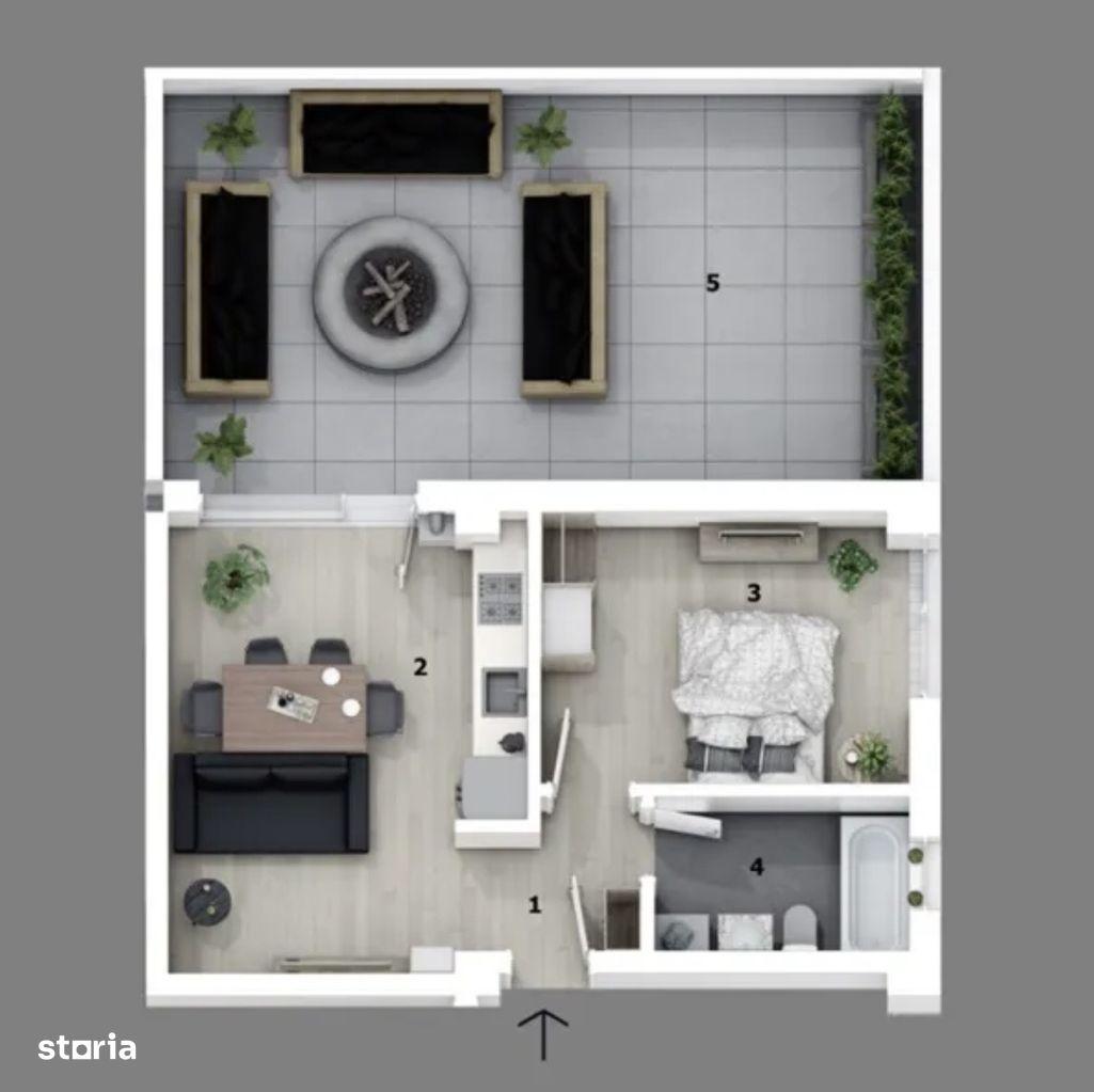 Apartament 2 camere otopeni cu terasă mare - imagine 1