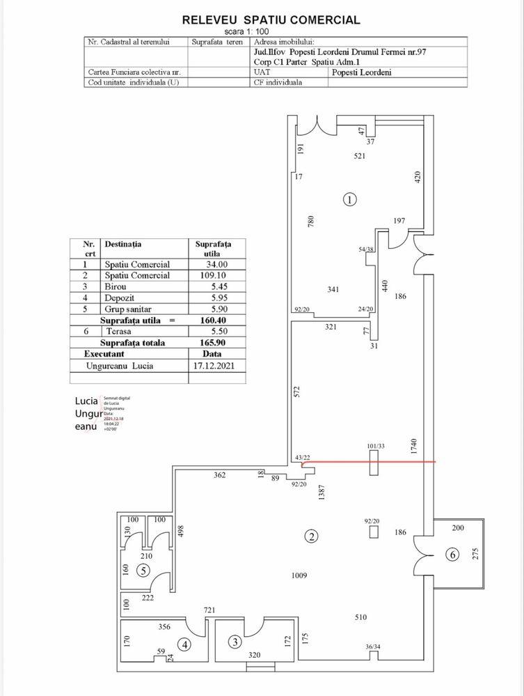 Închiriere spațiu comercial 166 mp – Popești-Leordeni – vizibilitate bună – 2000 € - imagine 1