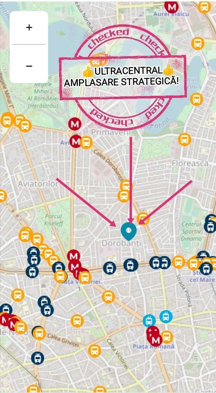 Dorobanti 2cam centr proprie+ac, vila; Metrou Victoriei, PRET REDUS până la 8e mp