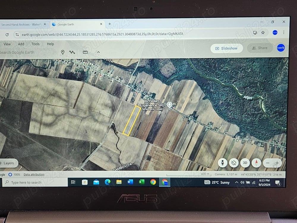 Teren agricol sau parc cu panouri fotovoltaice com. Ratesti jud. Arges