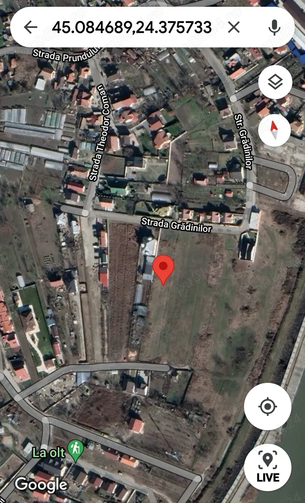 Vanzare teren 2.988 mp in Rm. Valcea, Ostroveni, str. Gradinilor, nr. 7.