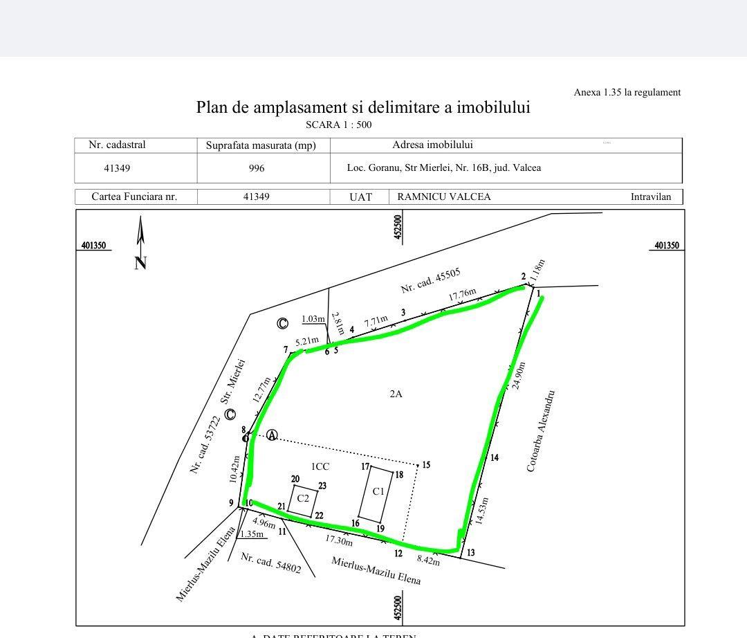 Teren intravilan 996 mp – Goranu, Râmnicu Vâlcea