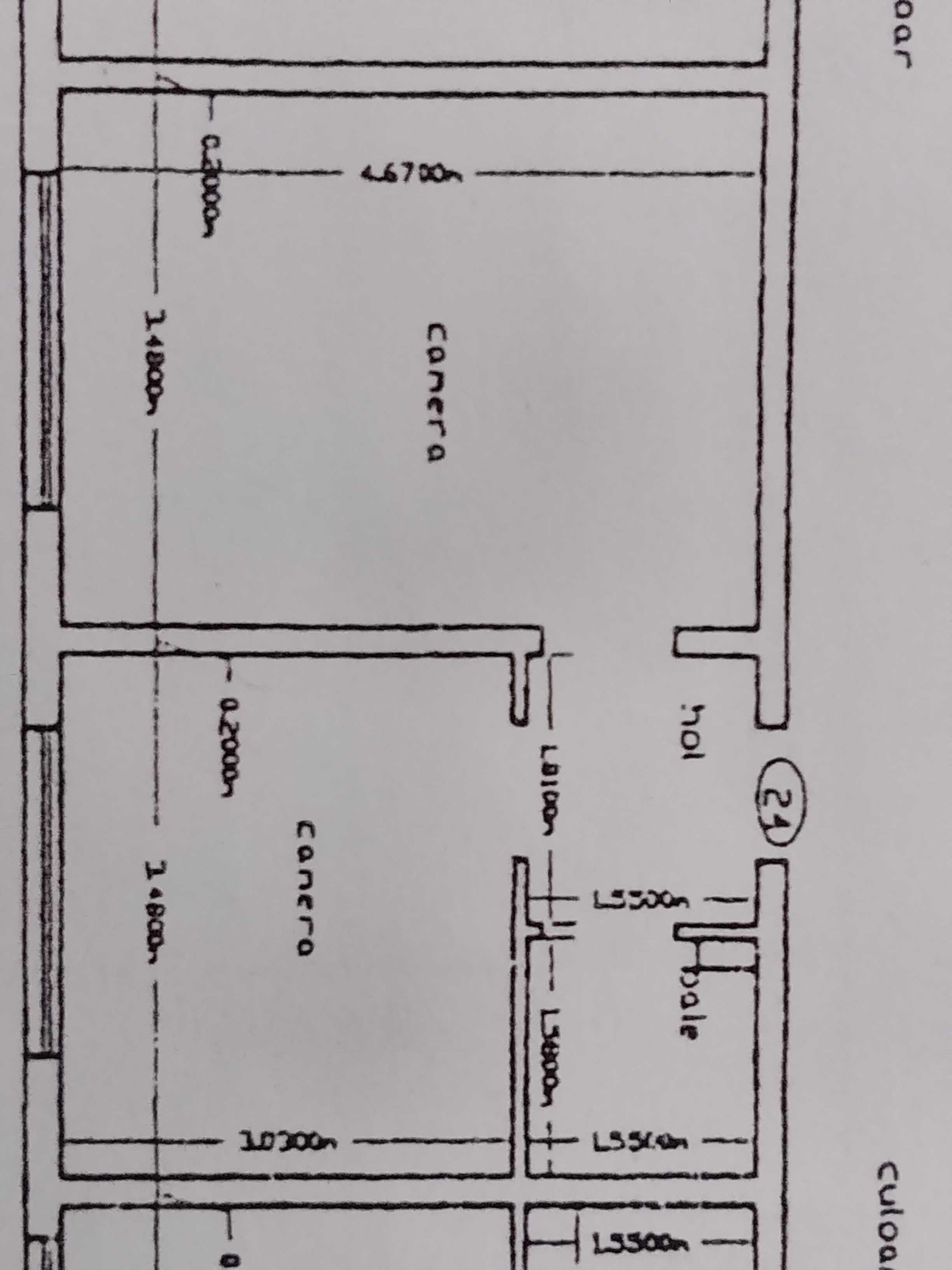 PF vand 2 camere cămin (unite) cu hol,baie și bucatarie32 mp parter