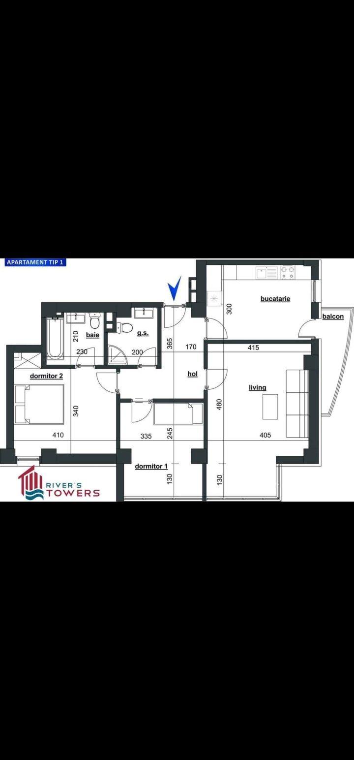 Închiriez apartament 3 camere decomandat River's Tower - imagine 1