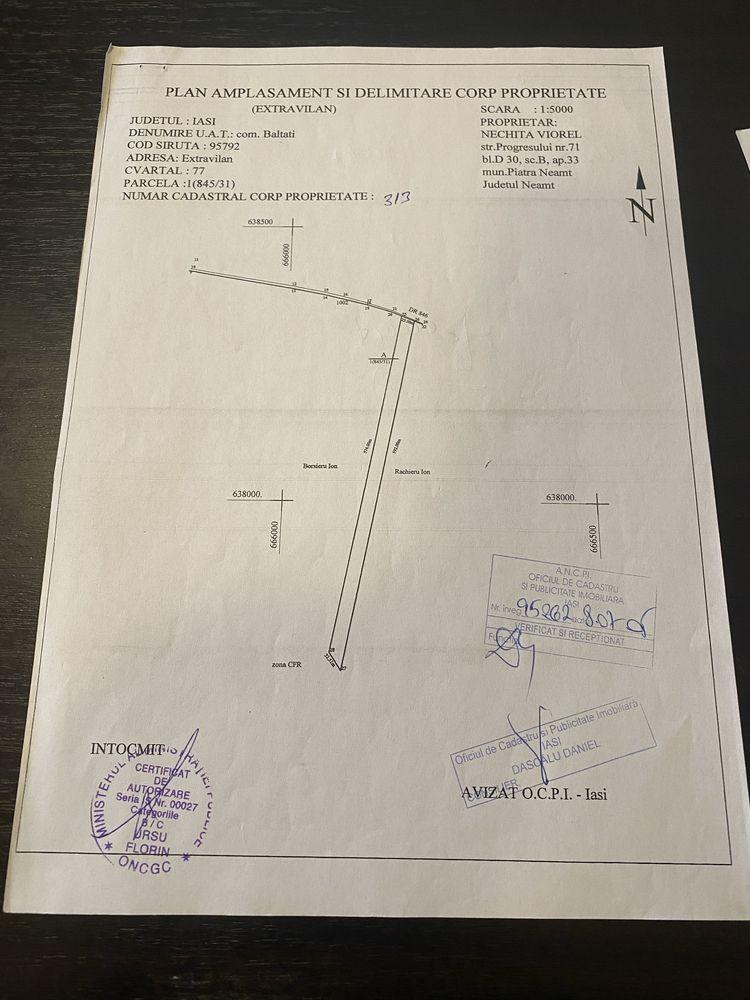 Vind teren exstravilan cu deschidere la E 85 Baltati