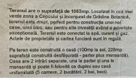 Vând casă și teren in Copou