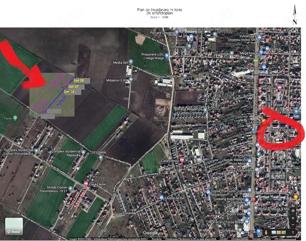 2 loturi teren Otopeni, Odai, str. Panait Istrati  600 mp si 515 mp   direct proprietar - imagine 1