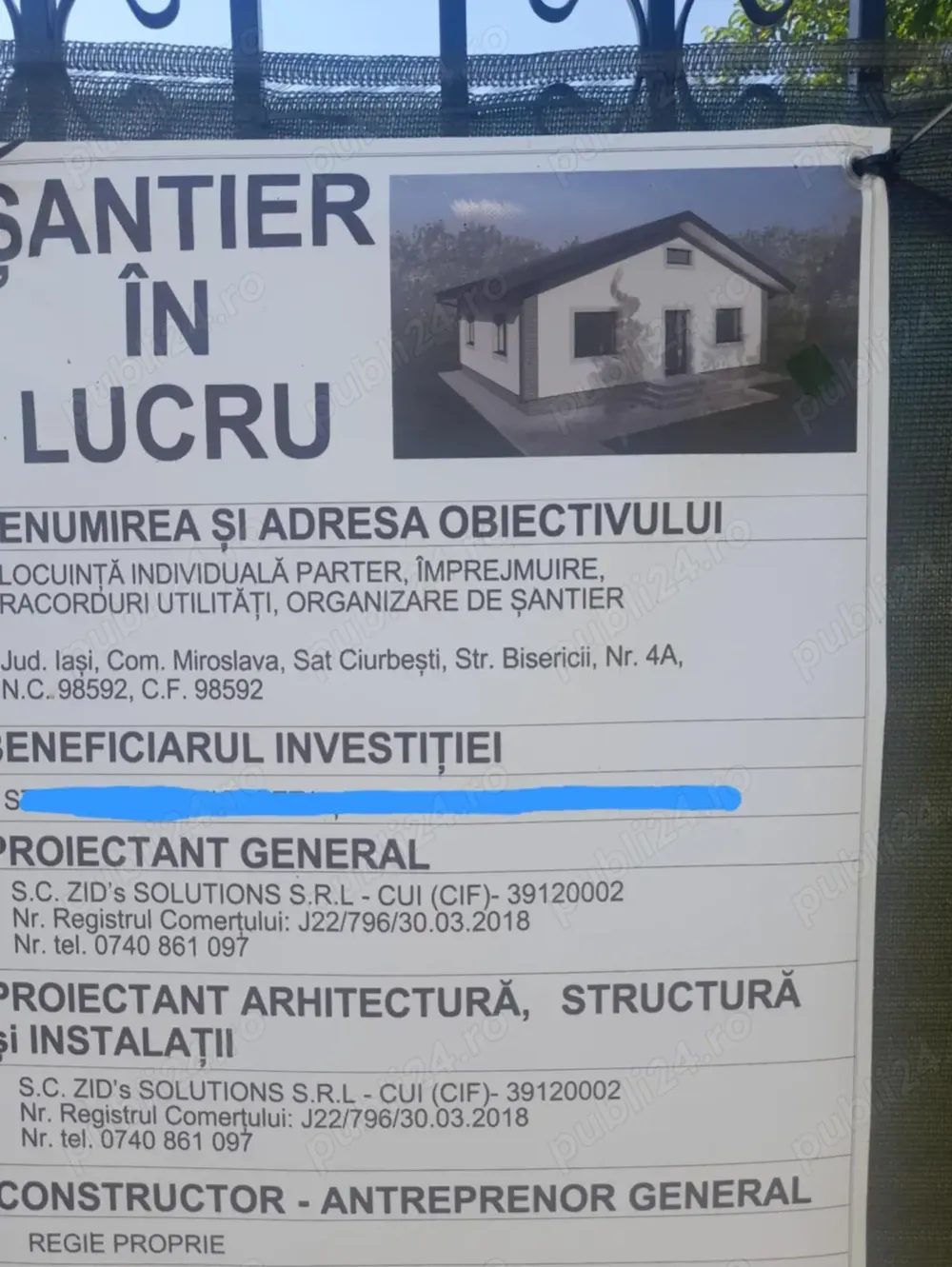 Teren 700 m2 cu Proiect casa parter Ciurbesti Iasi 50 000 euro