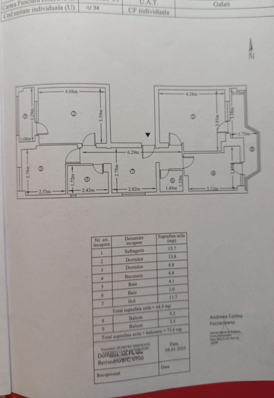 Proprietar - GALATI apartament 3 camere decom