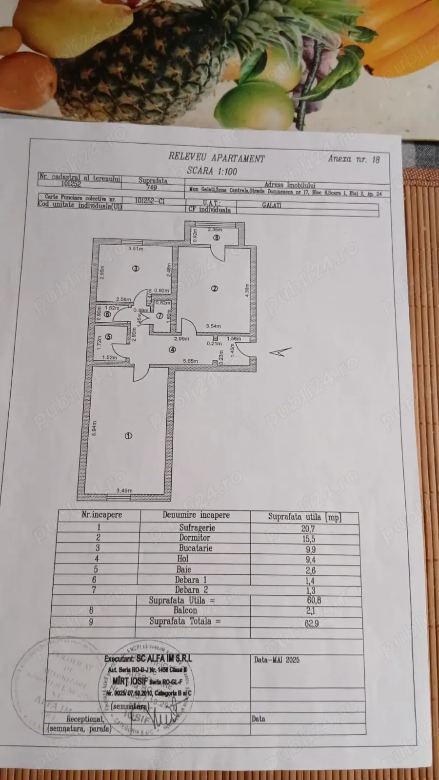 Vând apartament 2 camere decomandate, ultra-central   Str. Domnească 17, etaj 2 3, direct propietar!