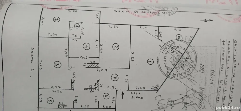 Vând apartament3camere micro 13 b