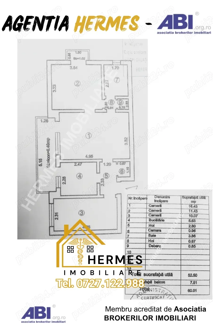 Ap. 3 camere, etaj 1, 60 mp, in curs de RENOVARE, Mazepa1- spre Faleza