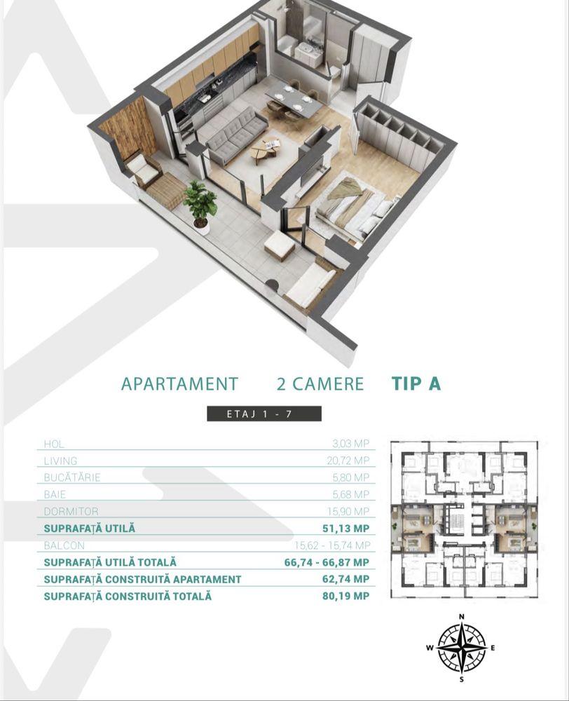 Vand apartament 2 camere Zenith Belle Tour 13 Septembrie Sebastian