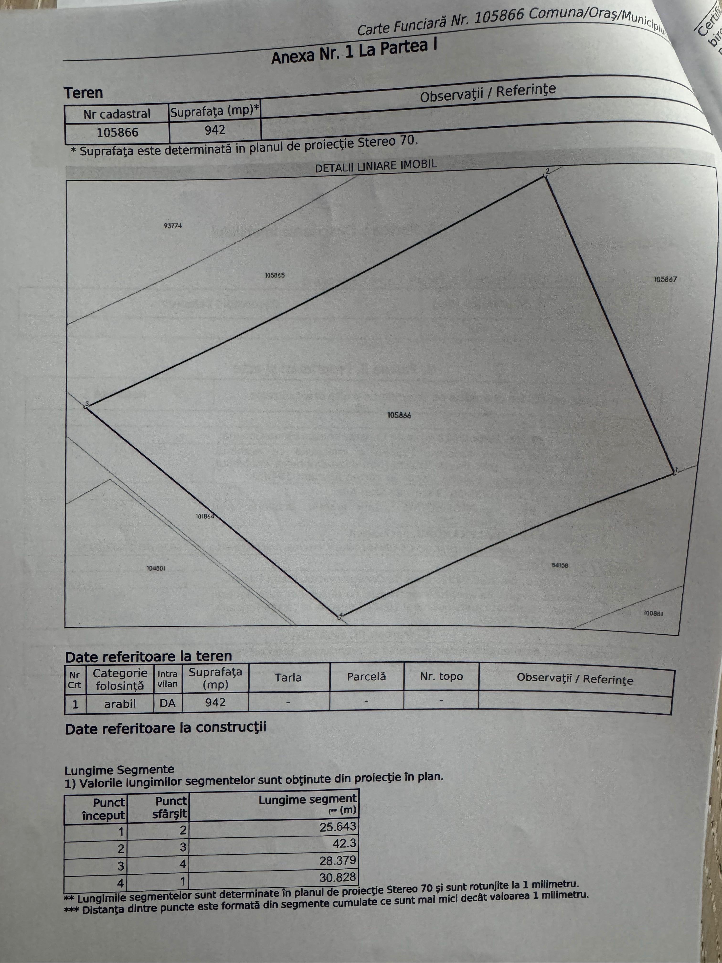 Teren intravilan 942mp, zona Slava - imagine 1