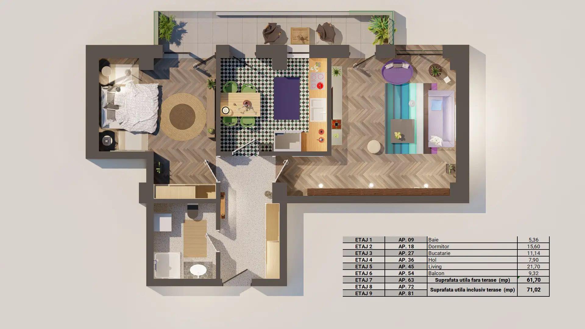 Apartament 71mp Mall Residence + Parcare Subterană | TVA Inclus - imagine 1