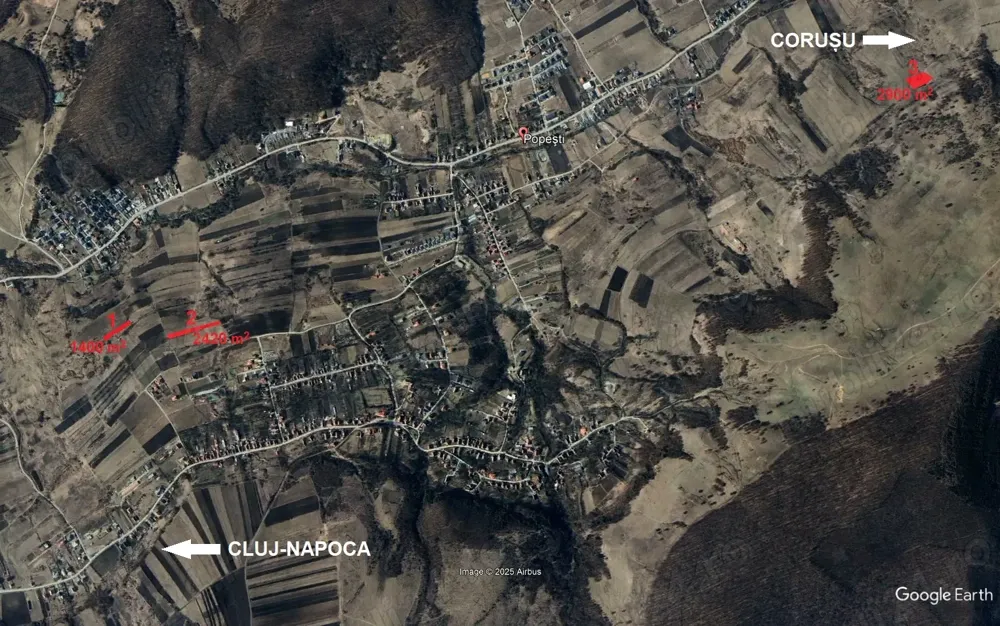 Vand terenuri extravilane langa Cluj-Napoca (Popesti, com. Baciu) - imagine 1