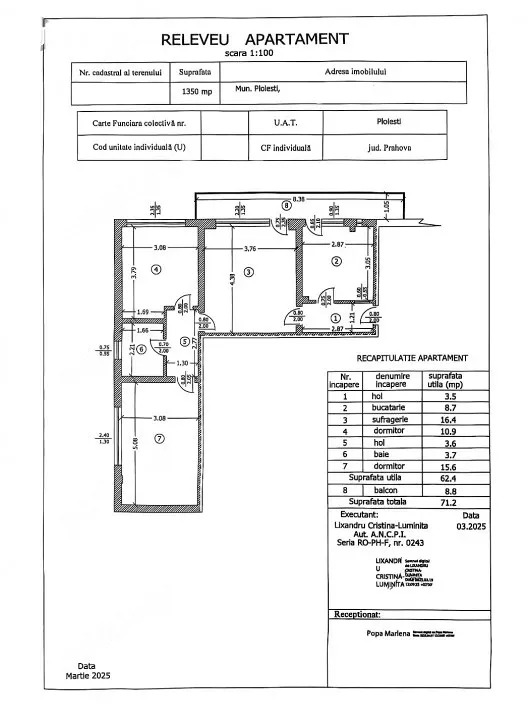 Vand apartament 3 camere Jianu Sud Ploiesti