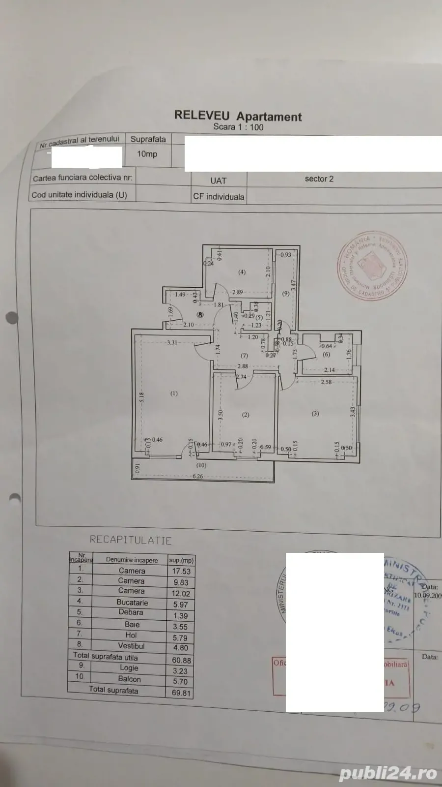 Apartament 3 camere Lacul Tei