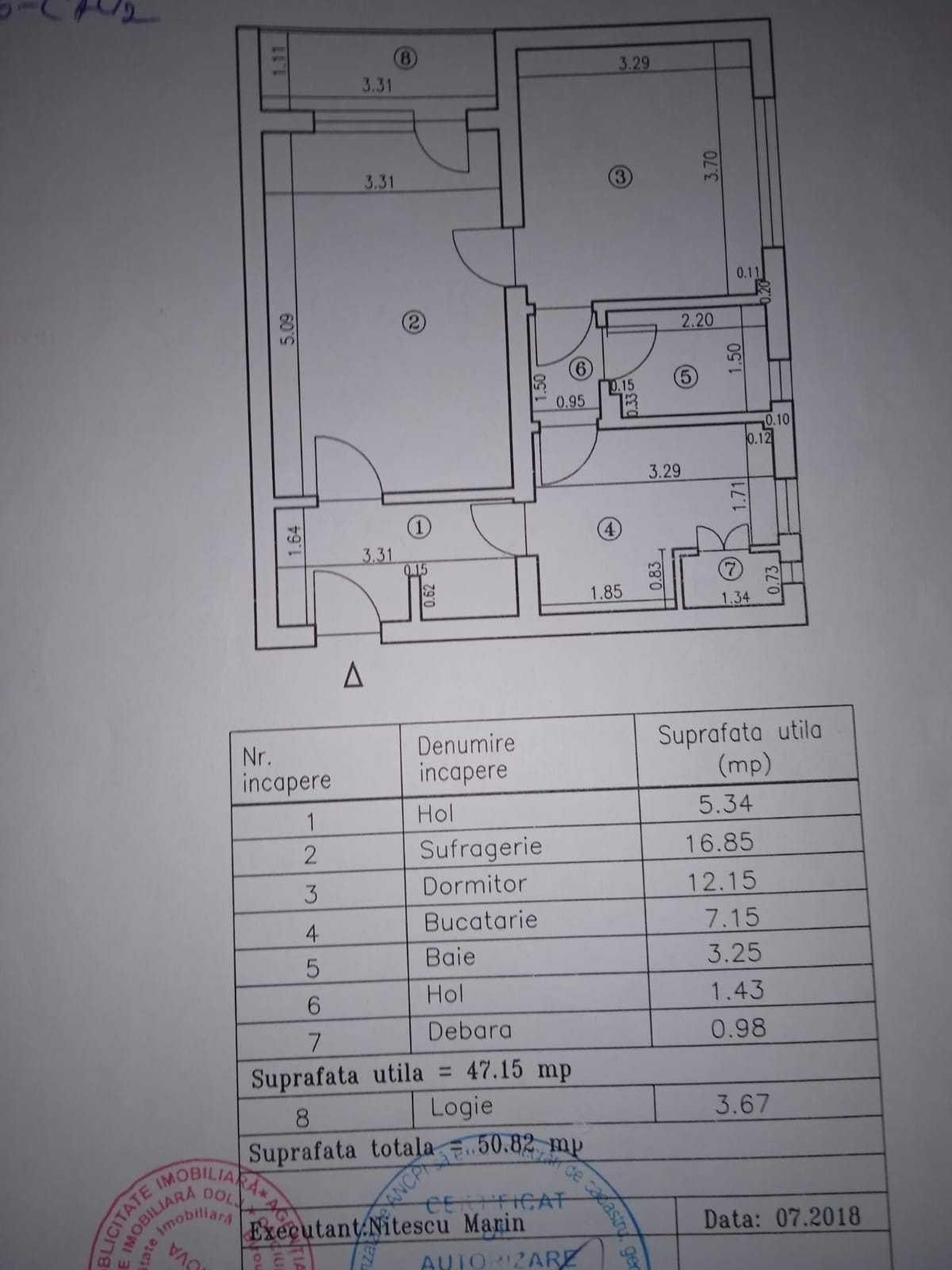 Vand apartament cu 2 camere - Rotonda-Craiova