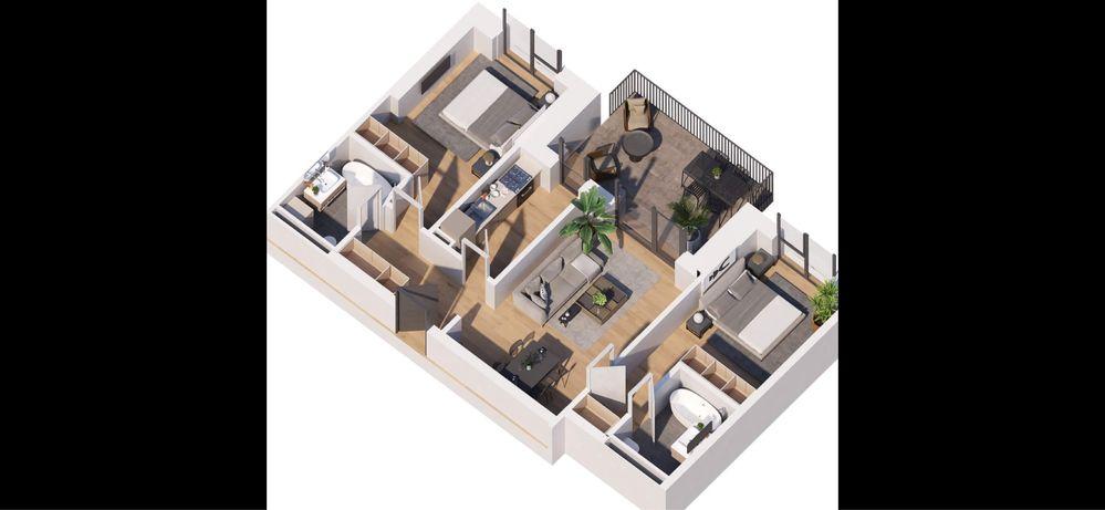 Cesiune 3 camere - etaj 3 -86 mp - Estoria City Pallady - parcare