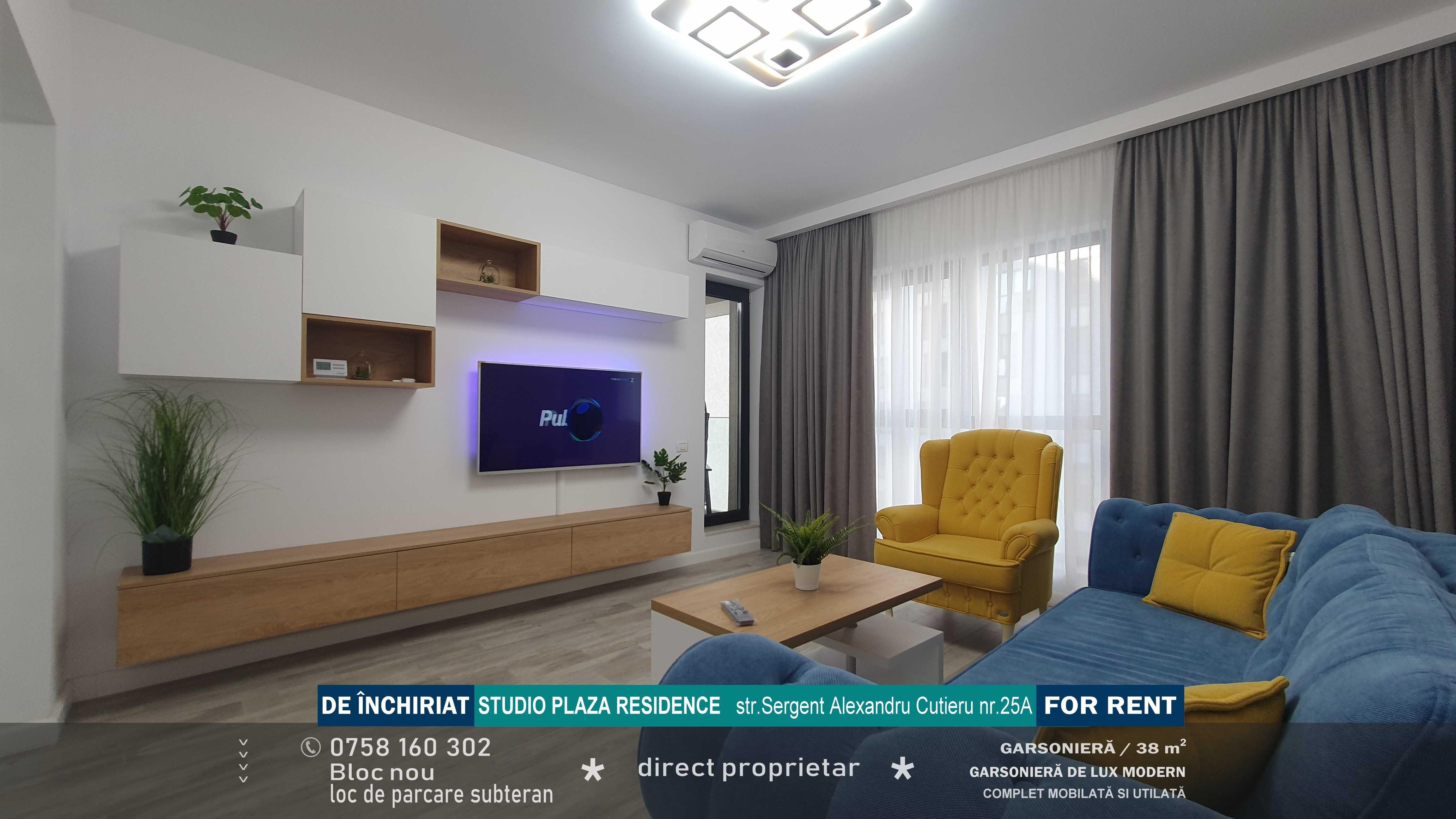 Garsoniera de inchiriat  39 mp PLAZA RESIDENCE