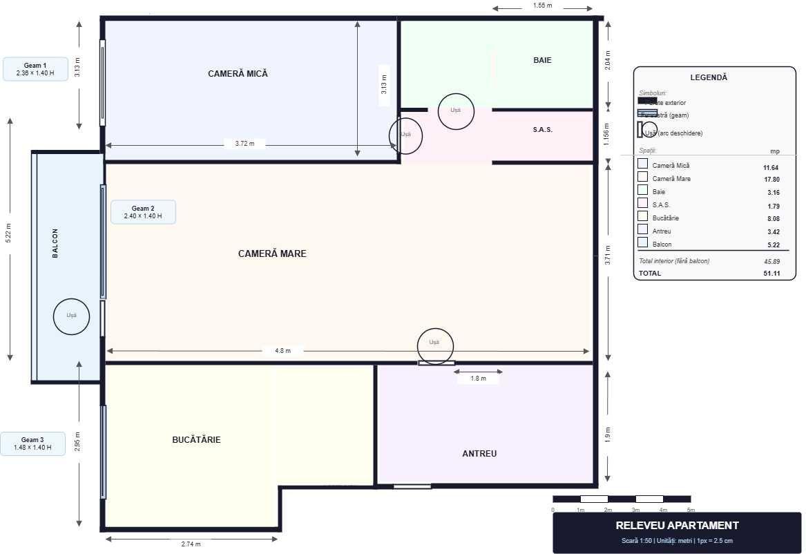 Vand apartament 45mp plus balcon, Grigorescu