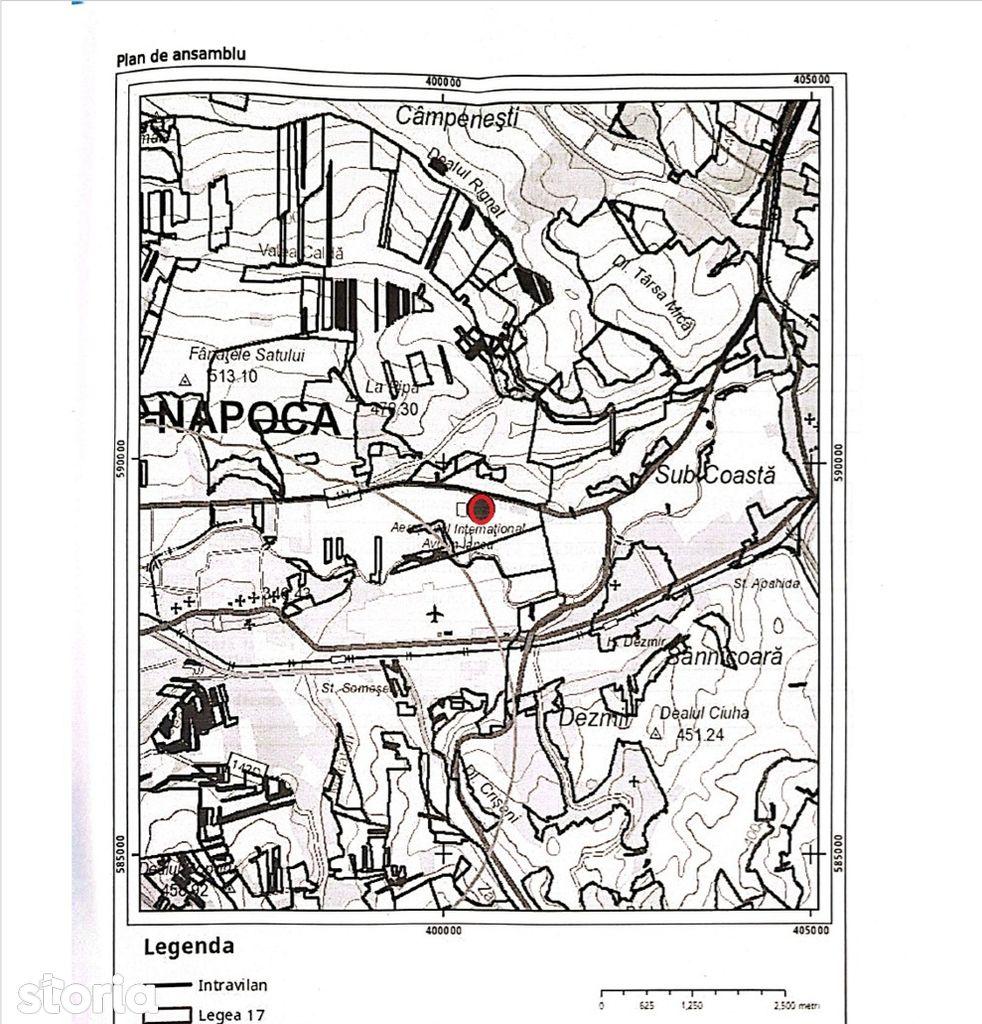 Teren 1.1 Ha, intravilan Cluj-N. (B-dul Muncii- Sub coasta) –Zonă UEmm