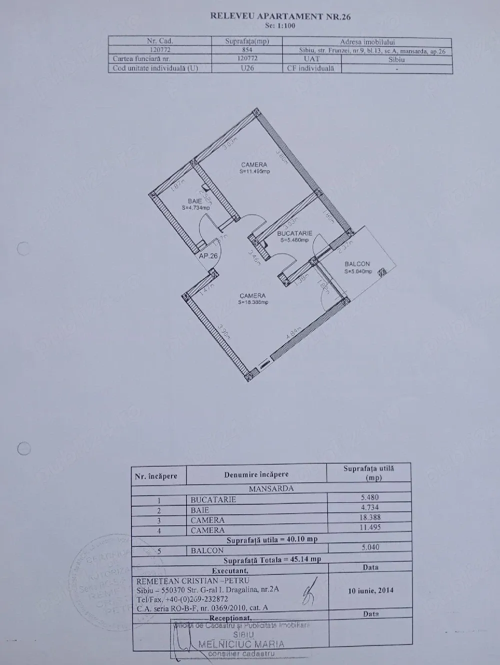 vând apartament 2 camere, turnisor, Sibiu