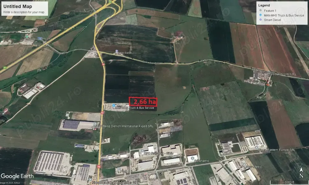 Vand teren 2.66 ha in zona industriala Vest ! - imagine 1