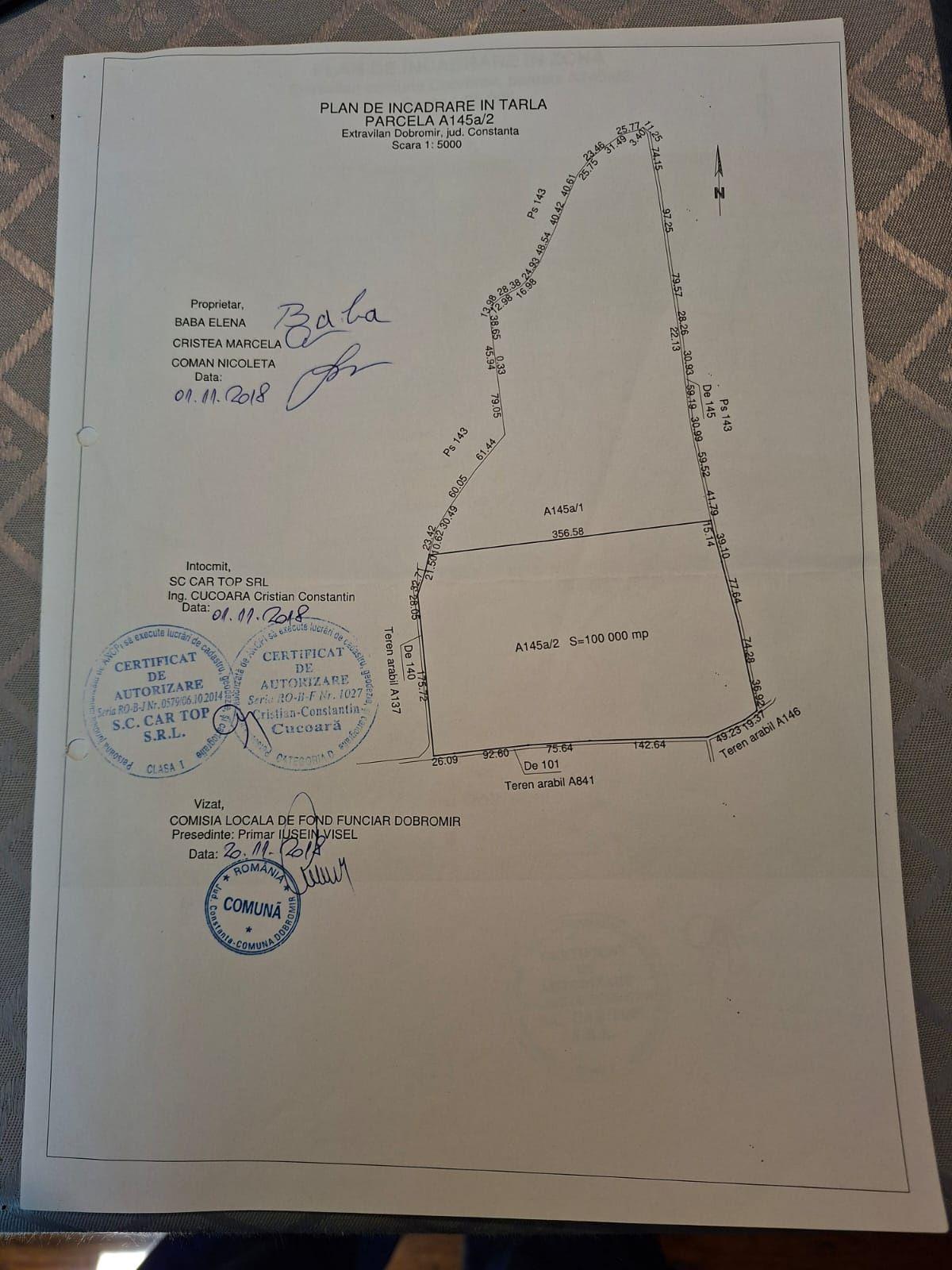 Vand 10 ha teren extravilan, Dobromir, jud Constanta