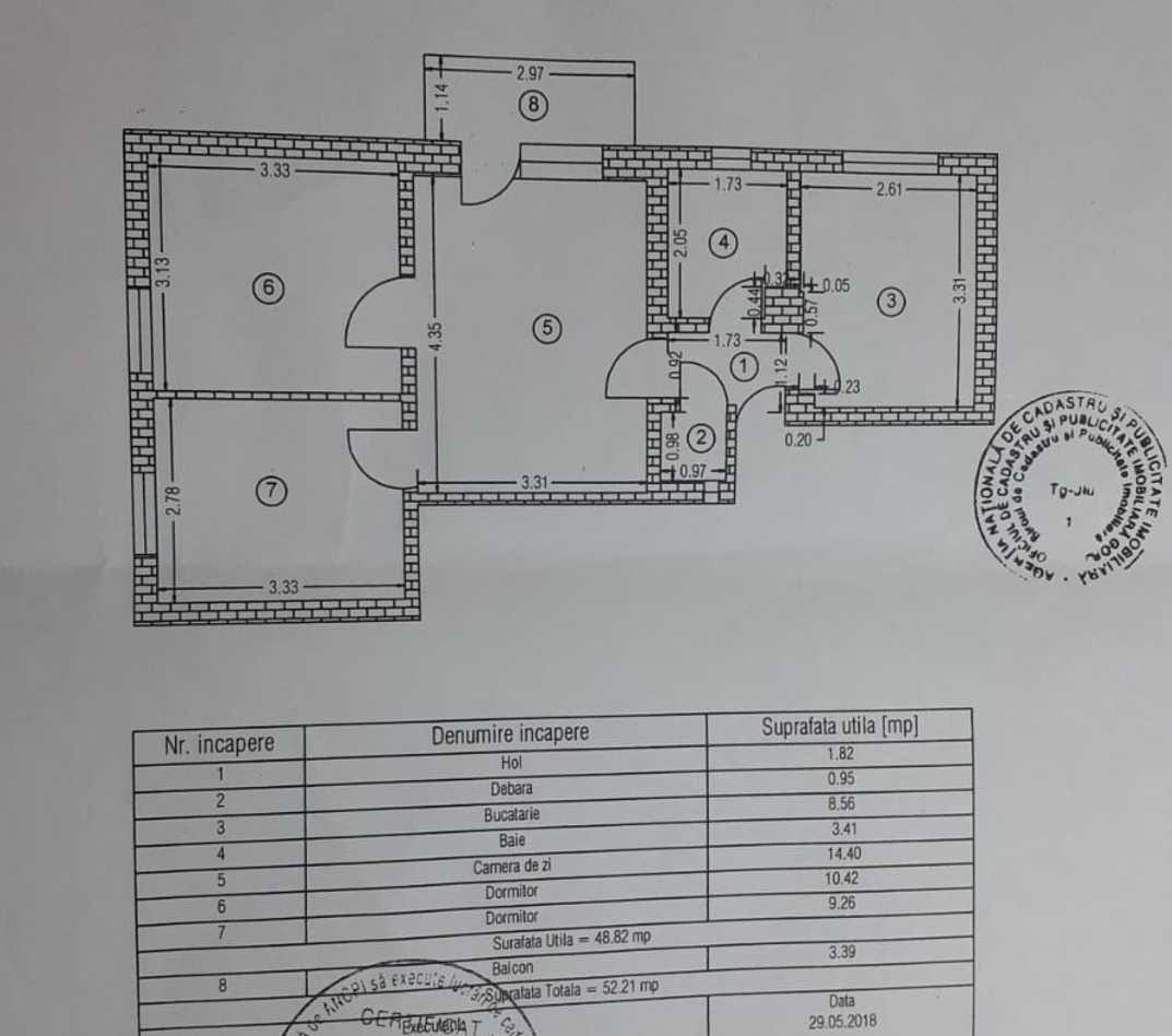 Apartament 3 camere de vânzare – Central, Str. Republicii, Târgu-Jiu - imagine 1