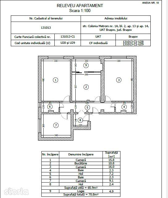 Apartament 3/4 camere 71 mp - Colonia Metrom (Astra) — 140.000 EUR