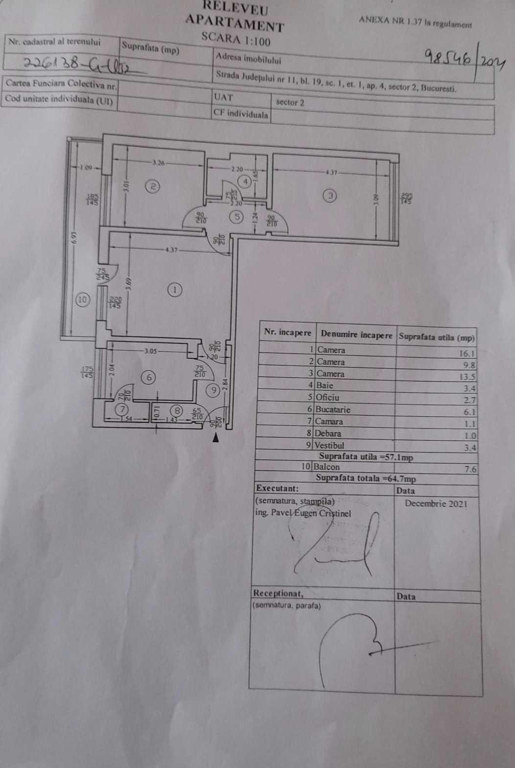 Vand apartament 3 camere, sector 2