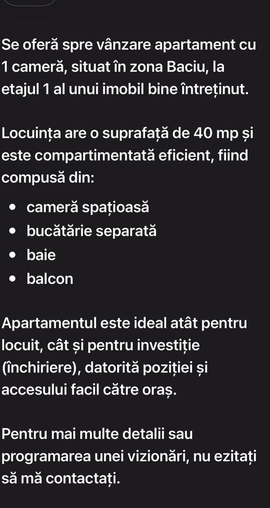 Apartamet cu o camera stare foarte buna