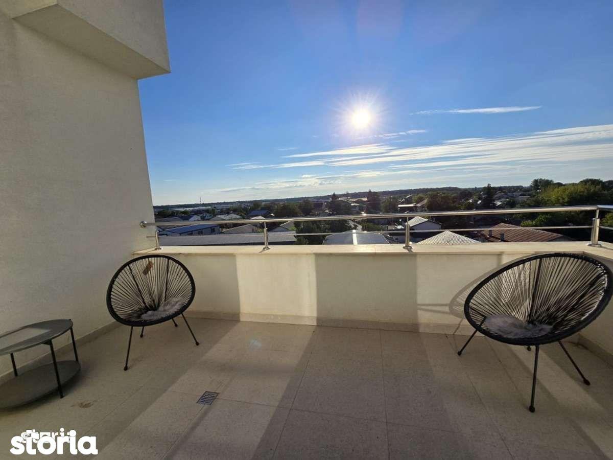 Penthouse de inchiriat - 3 camere, 2 bai, 2 terase - Tunari