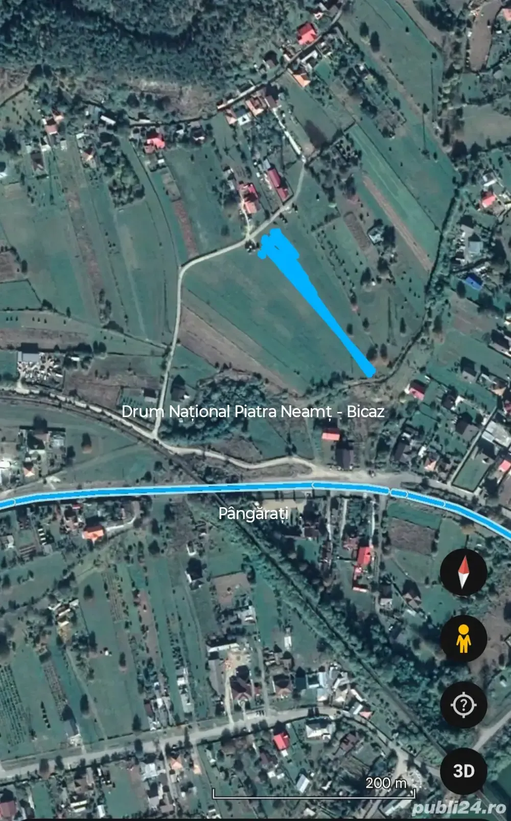 Teren Pangarati 1.150 mp zonă de munte la 15km de oraș