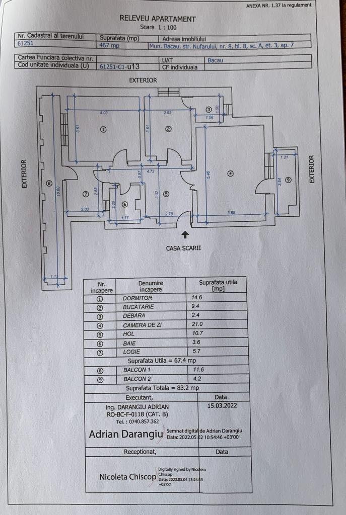 Vand apartament doua camere decomandat Bacau - Bistrita Lac, vile ,zona linistita , langa Insula de Agrement.