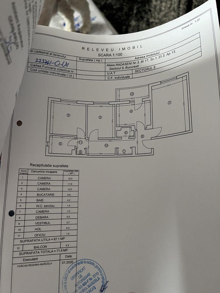 Vand apartament 3 camere..