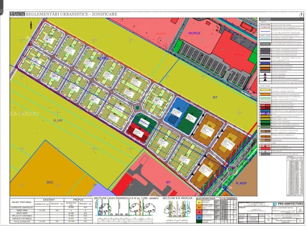 Teren intravilan PUZ proiect rezidential 110.100 mp - imagine 1
