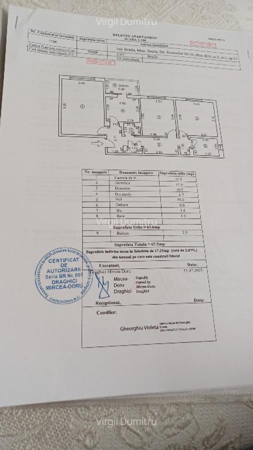 Vazarea apartament  3 camere etaj 1 Zona Ansamblu Dorobanti-Rosiori Braila