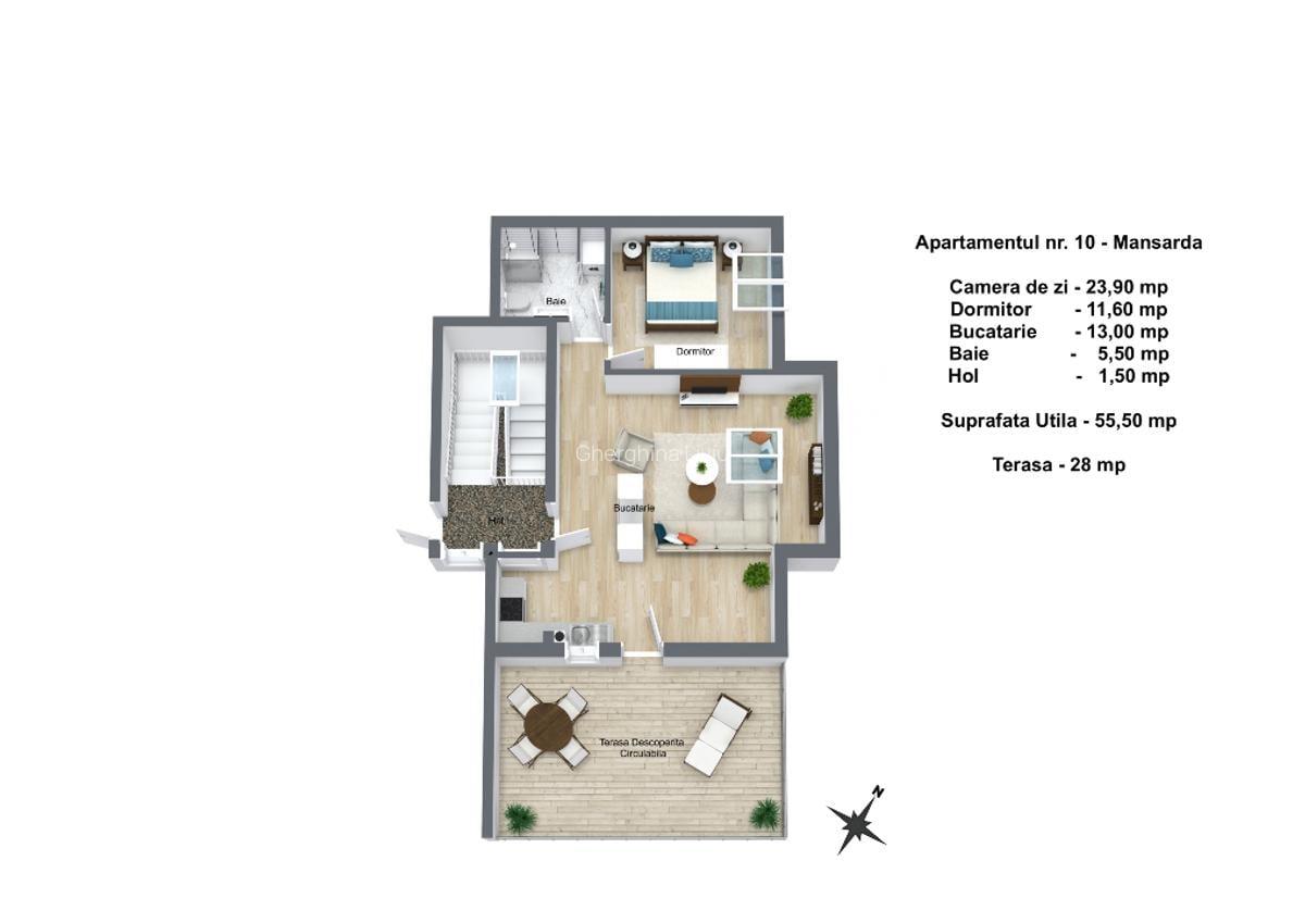 Dezvoltator - Apartament 2 camere - Terasa Panoramica
