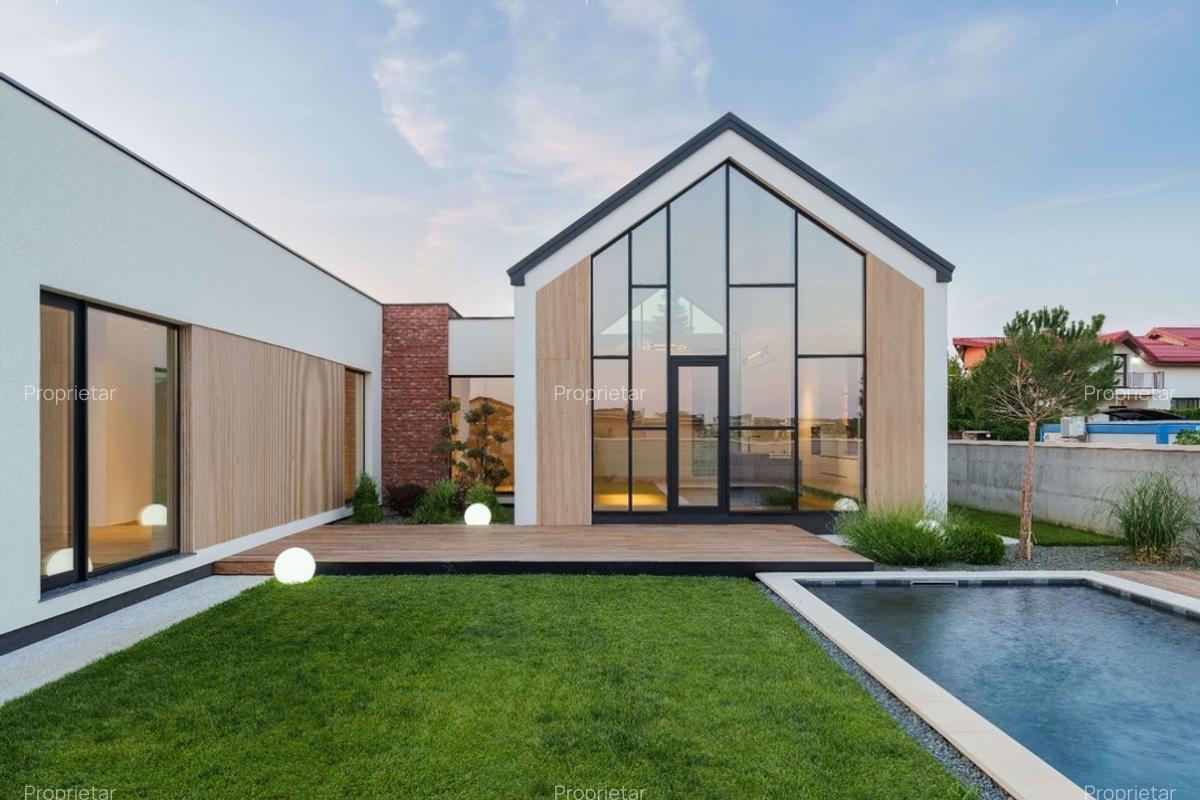 Casă Parter cu Design Minimalist și Piscină - imagine 1