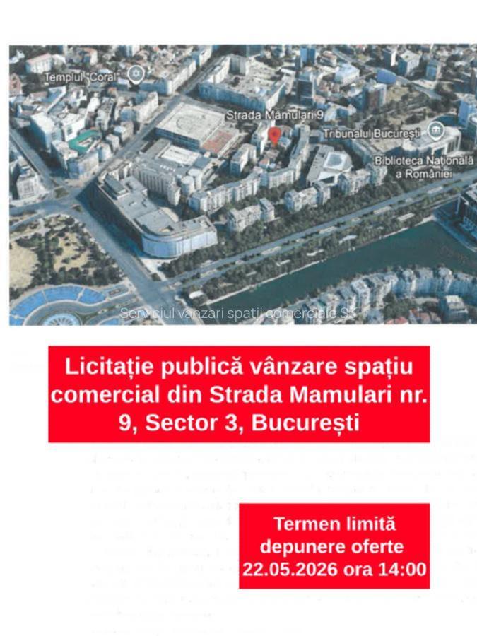 Licitație publică pt. vânzare spațiu comercial – Str. Mamulari nr. 9 – 20,5 mp - imagine 1