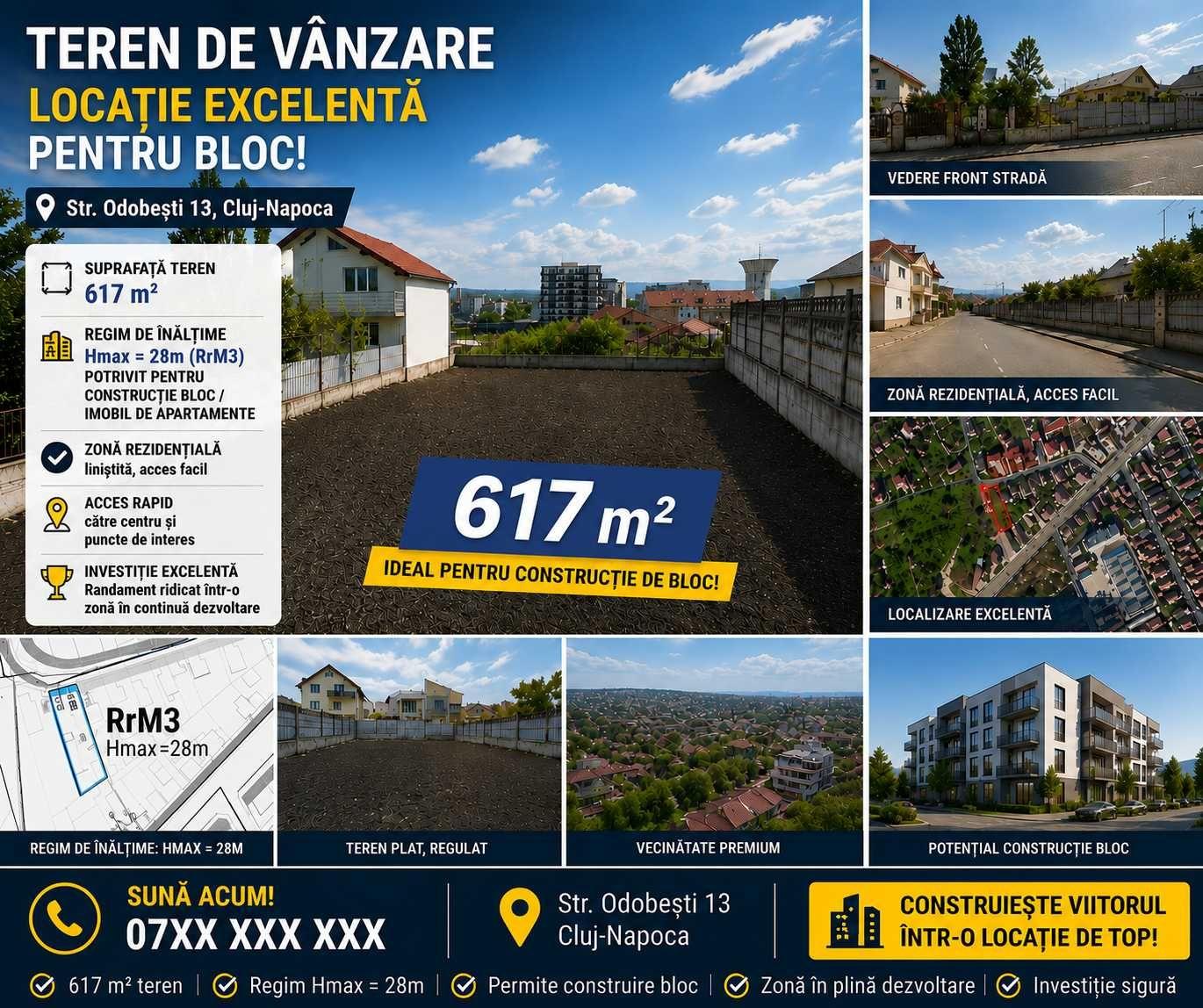 Teren Cluj-Iris 617 mp | RrM3 | P+6 | Panorama | Ideal Investitie - imagine 1