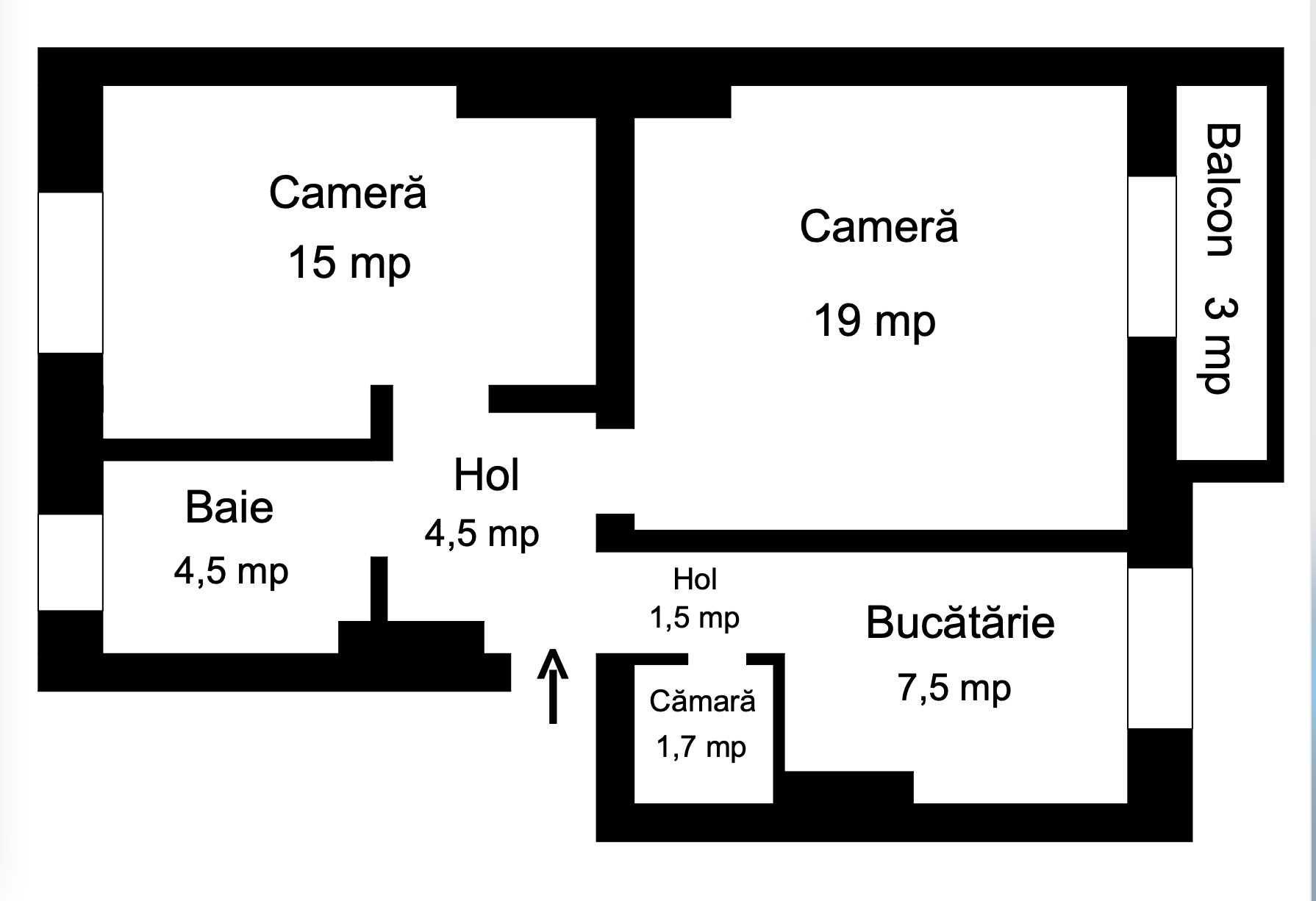 Apartament 2 cam cu balcon si boxa 56m2 in bloc reabilitat - imagine 1